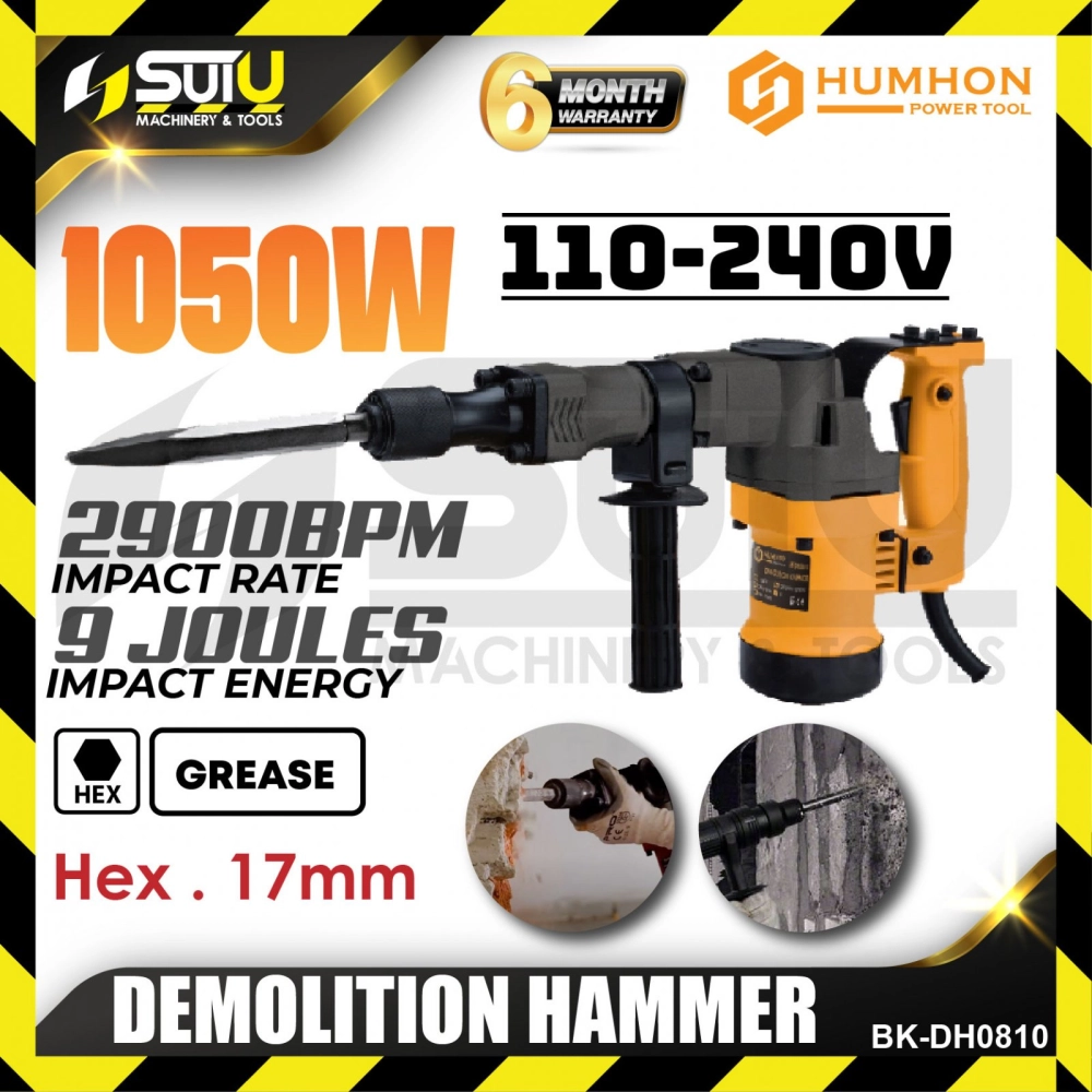 HUMHON BK-DH0810 / DH0810 9J Demolition Hammer 1050W 2900BPM