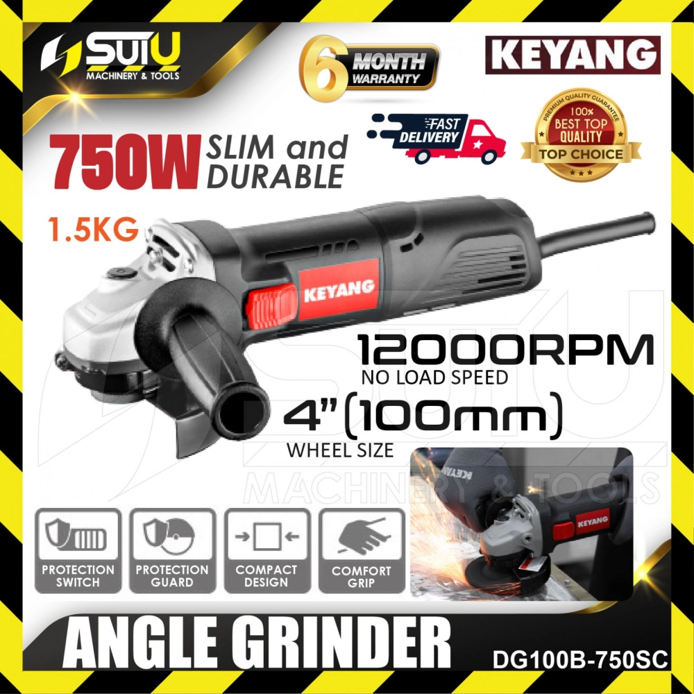 KEYANG DG100B-750SC 4" Angle Grinder 750W 12000RPM