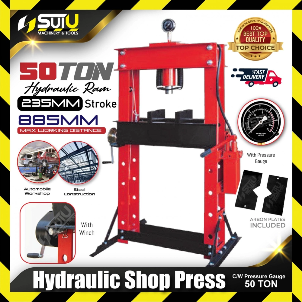 50TON / 50 TON Hydraulic Shop Press with Pressure Gauge