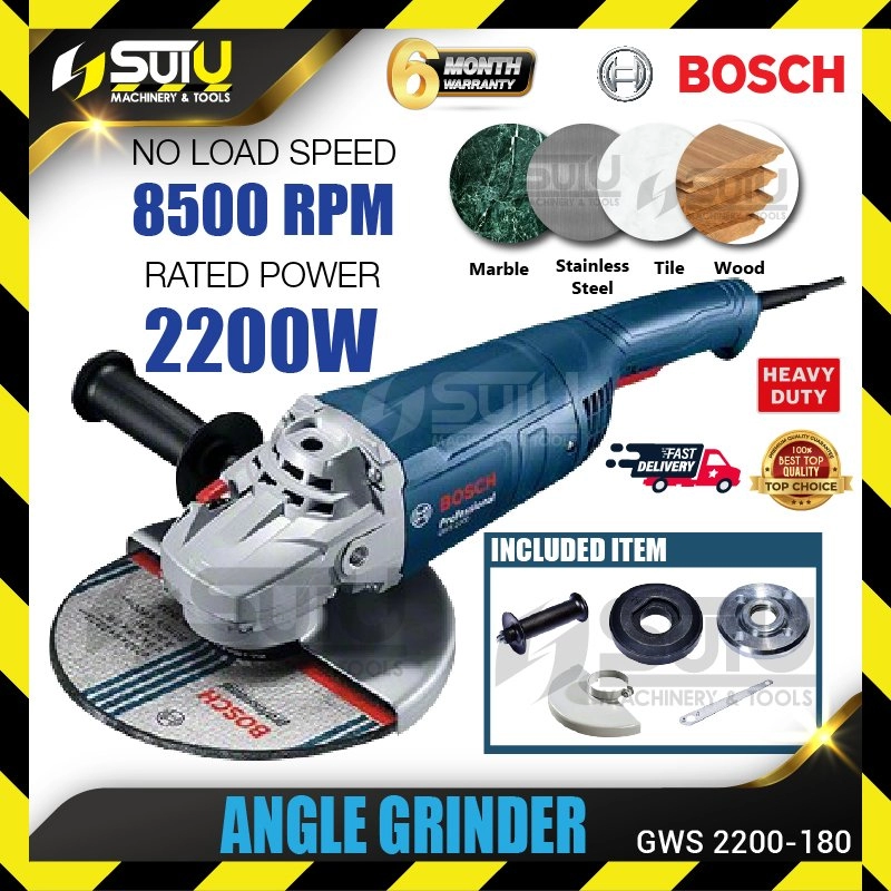 BOSCH GWS 2200-1800 / GWS2200-180 / GWS2200-180H 180MM Professional Angle Grinder 2200W 8500RPM