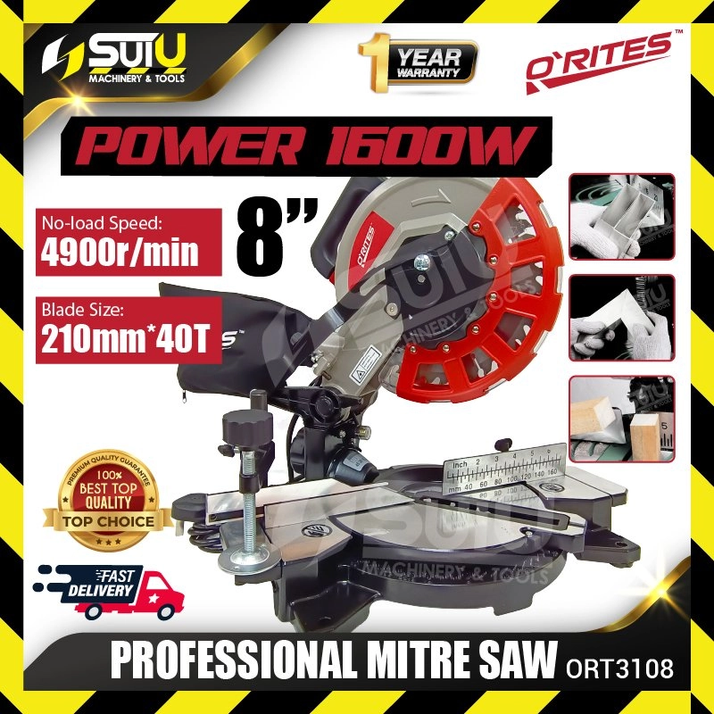 O'RITES / ORITES ORT3108 / ORT 3108 8" Professional Mitre Saw 1600W 4900RPM