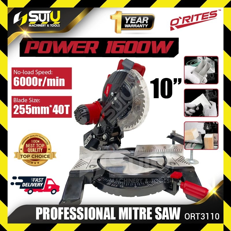 O'RITES / ORITES ORT3110 10" Professional Miter Saw 1600W 6000RPM