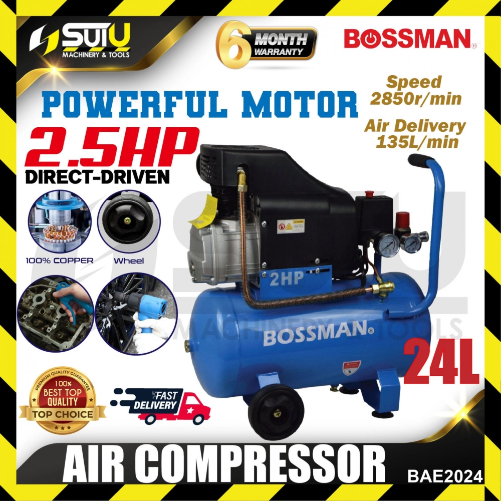 BOSSMAN BAE2024 24L 2.5HP Direct-Driven Air Compressor 2850RPM