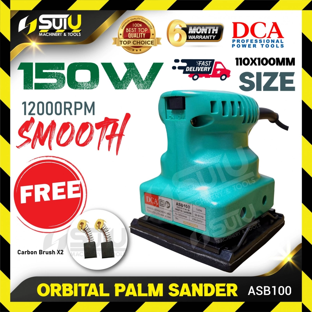 DCA ASB100 / ASB 100 110 x 100MM Orbital Sander / Palm Sander 150W 12000RPM