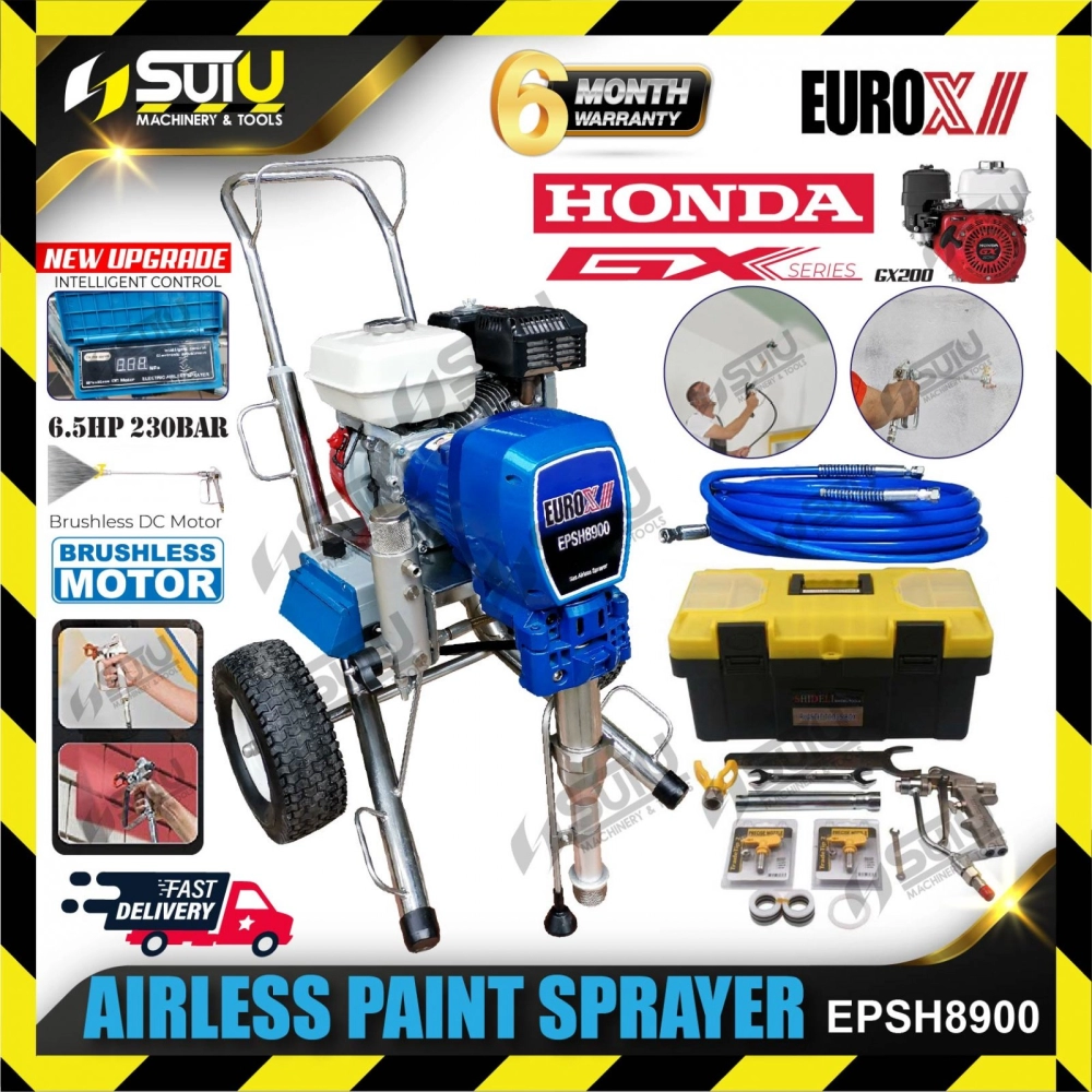 EUROX EPSH8900 6.5HP 230Bar Airless Paint Sprayer w/ Honda GX200 Engine 4875W (Brushless Motor)