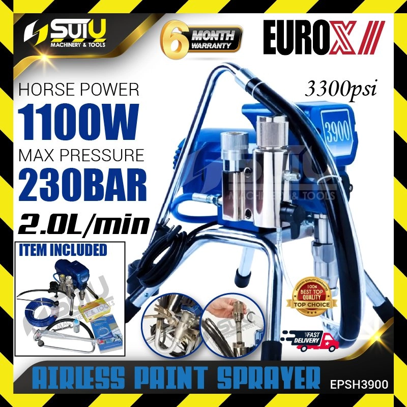 EUROX EPSH3900 230Bar Airless Paint Sprayer 1100W