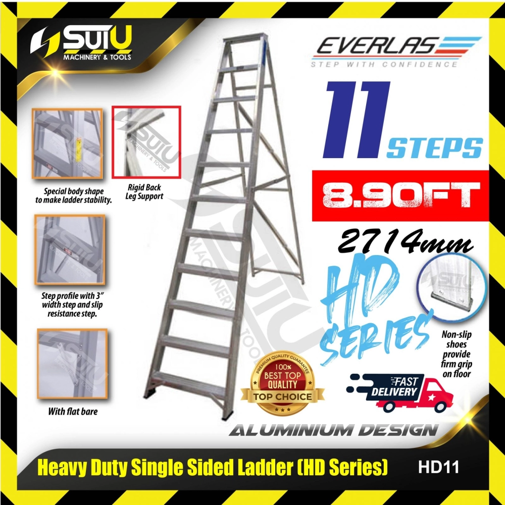 EVERLAS HD11 / HD-11 2714MM 11 Steps Heavy Duty Single Sided Ladder