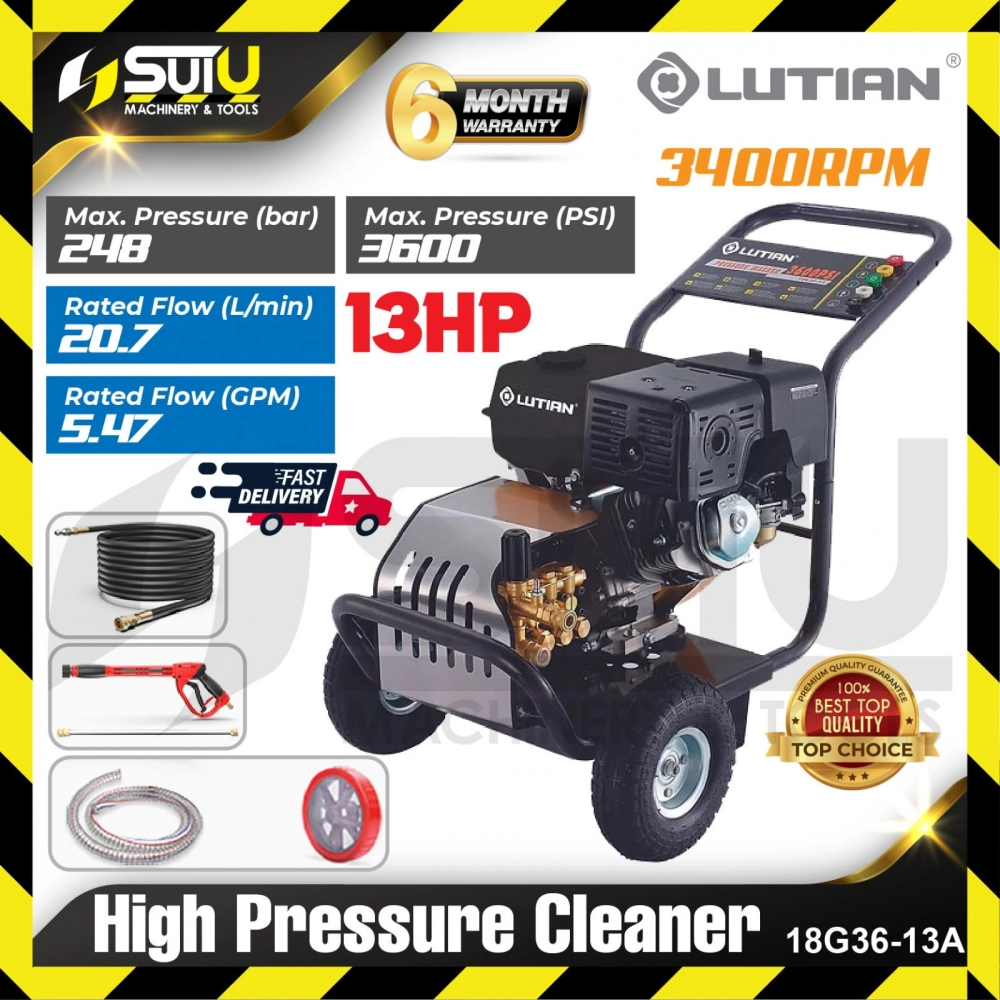LUTIAN 18G36-13A 13HP 248Bar High Pressure Cleaner / Washer 3400RPM