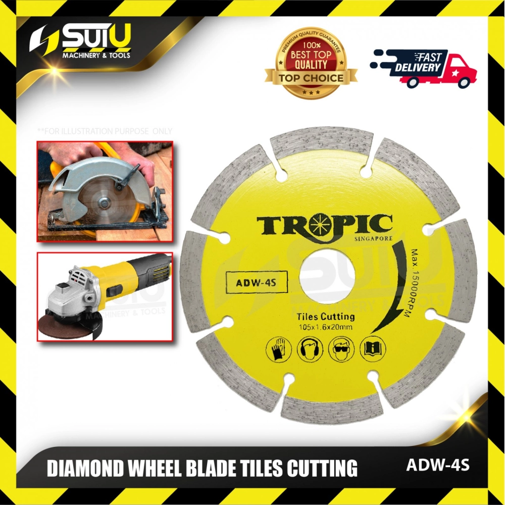 TROPIC ADW-4S / ADW4S 4" Diamond Wheel Blade for Tiles Cutting