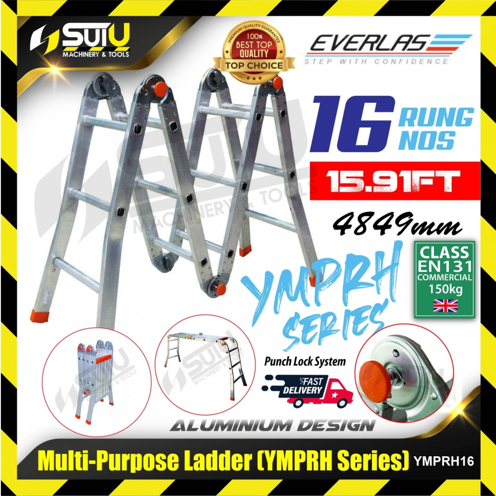 EVERLAS YMPRH16 16 Rung 4849MM Aluminium Multi Purpose Ladder