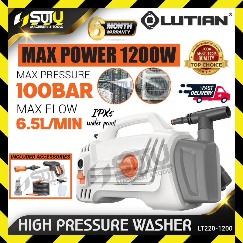 LUTIAN LT220-1200 100Bar High Pressure Washer 1200W with Accessories