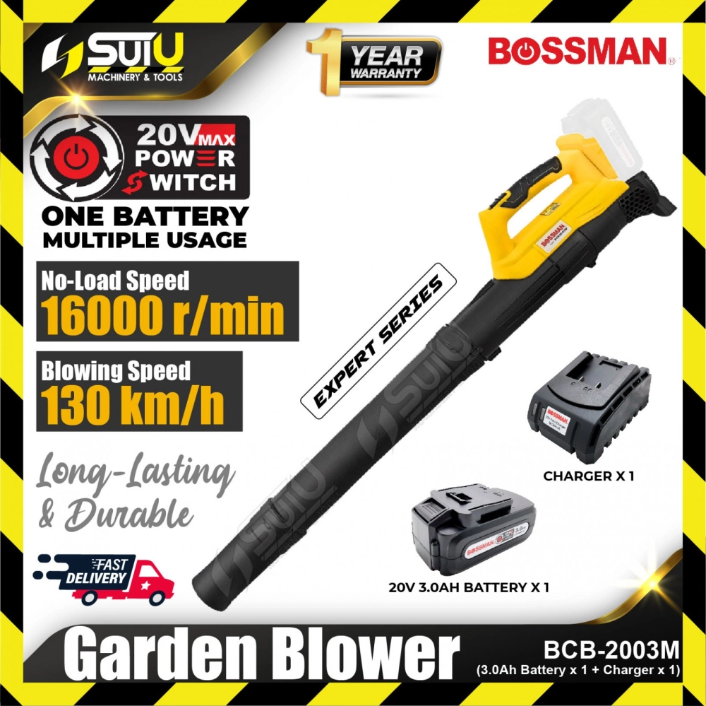 BOSSMAN BCB-2003M / BCB2003M 20V Cordless Garden Blower 16000RPM + 1 Charger + 1x 3.0Ah Battery