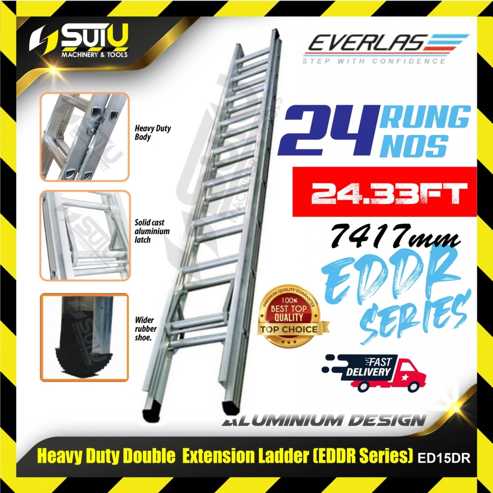 EVERLAS ED15DR 24 Rung 7417MM Heavy Duty Double Extension Ladder