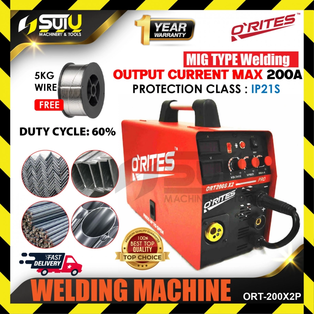 O'RITES / ORITES ORT-200X2P / ORT200X2P MIG Welding Machine c/w 5kg Welding Wire