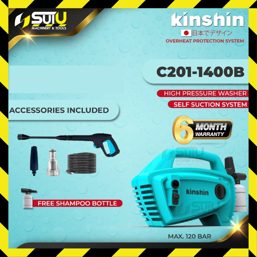 [NEW] KINSHIN C201-1400B 120Bar High Pressure Washer with Accessories