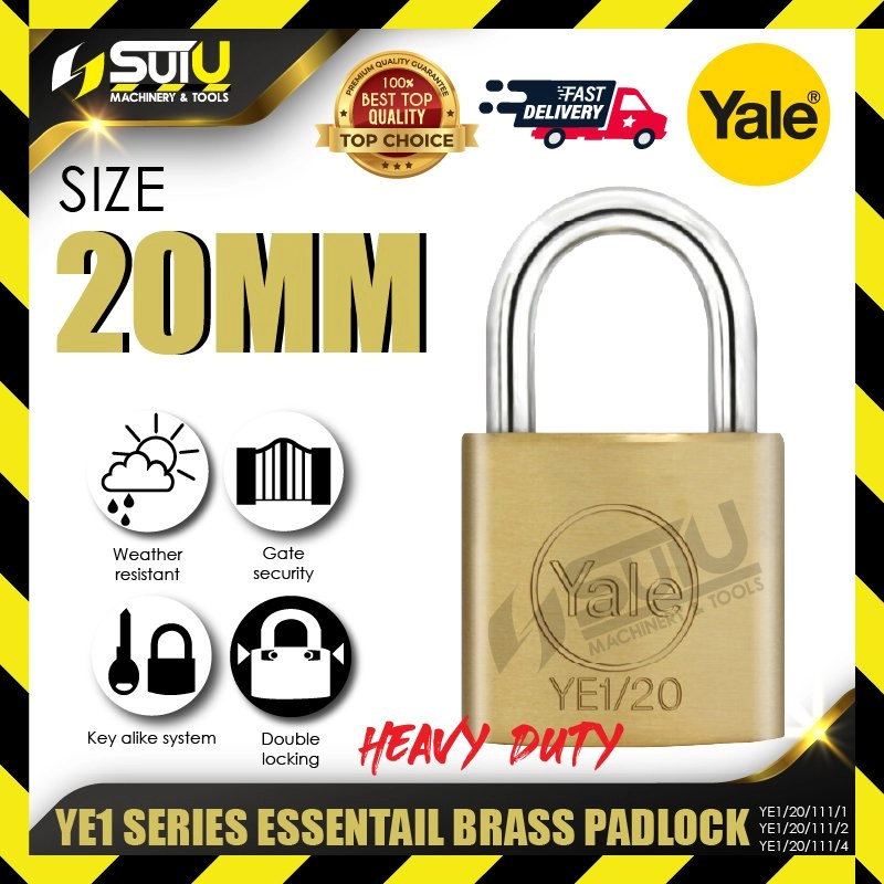 YALE YE1/20/111/1 | YE1/20/111/2 | YE1/20/111/4 | 1/2/4PCS 20MM YE1 Series Essential Brass Padlock