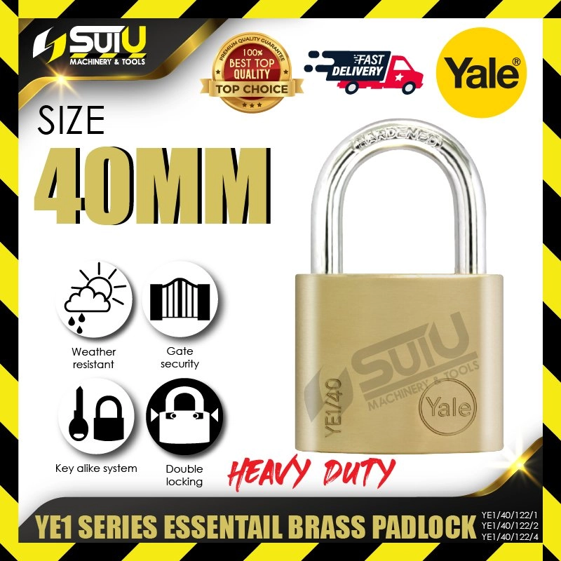 YALE YE1/40/122/1 | YE1/40/122/2 | YE1/40/122/4 | 1/2/4PCS 40MM YE1 Series Essential Brass Padlock