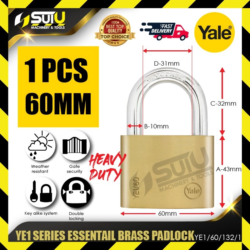 YALE YE1/60/132/1 1PCS 60MM YE1 Series Essential Brass Padlock