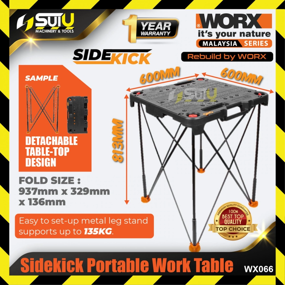 WORX WX066 60 x 60CM Sidekick Portable Folding Work Table