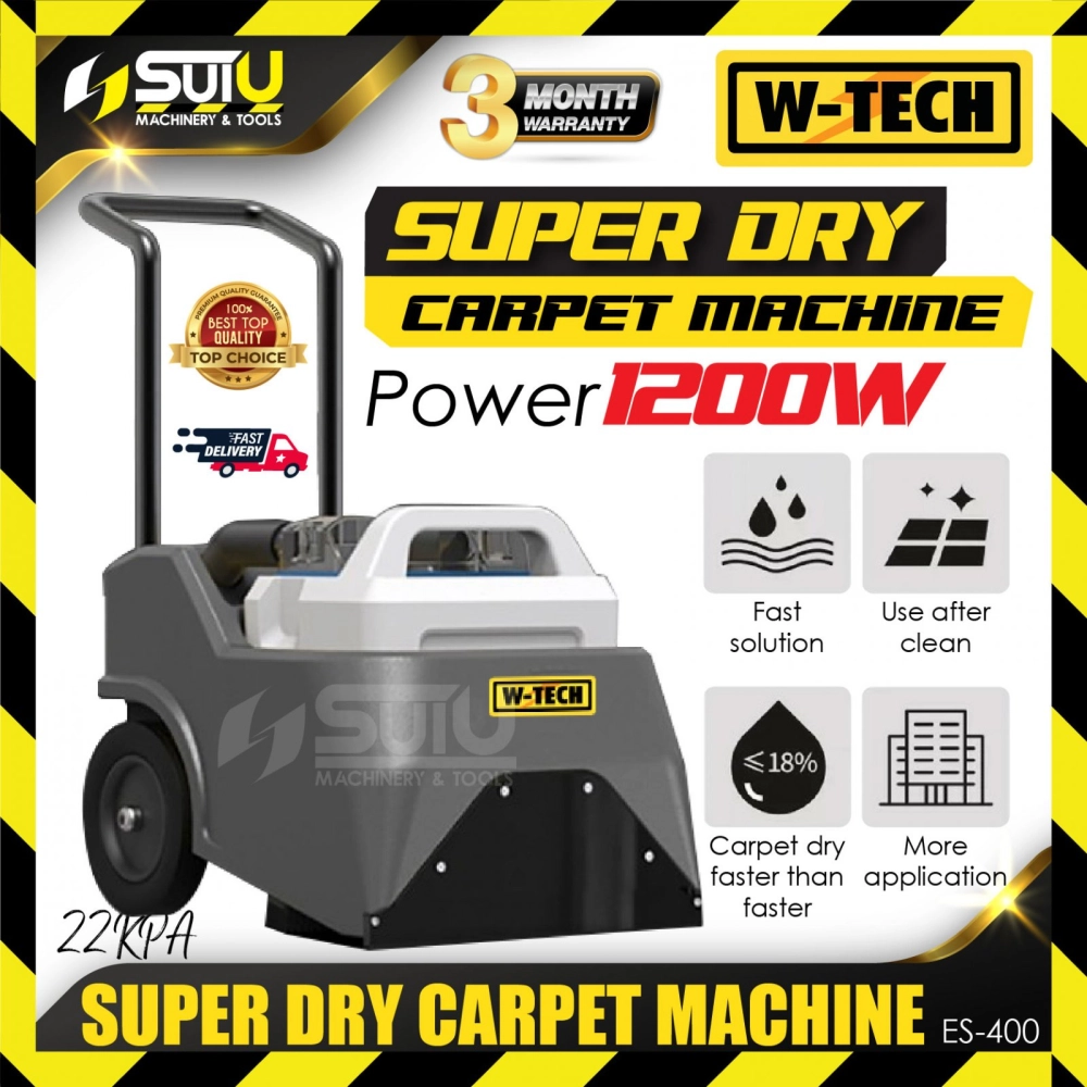 W-TECH ES-400 Super Dry Carpet Machine 1200W 22KPA