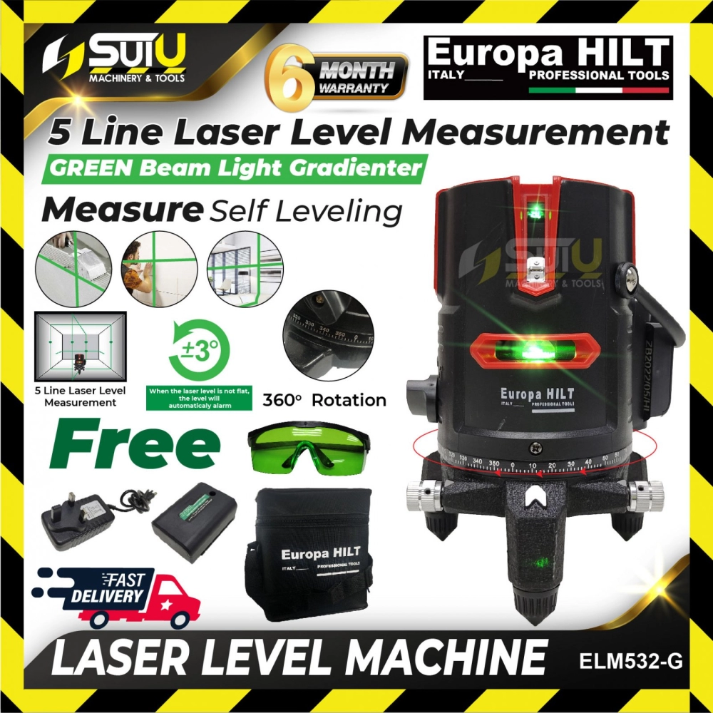 EUROPA HILT ELM532-G 5-Line Laser Level Machine (Green Line)