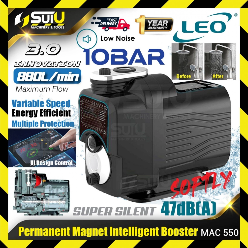 LEO MAC 550 / MAC550 / MAC-550 10Bar Permanent Magnet Intelligent Booster 5200RPM