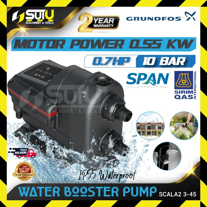 GRUNDFOS SCALA2 3-45 0.7HP 10bar Water Booster Pump 0.55kW