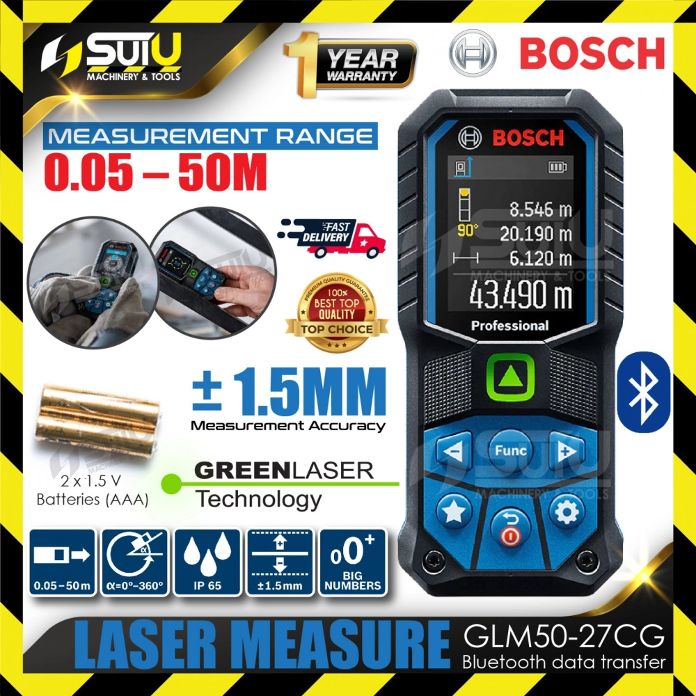 BOSCH GLM 50-27 CG / GLM 50-27CG / GLM50-27CG Laser Measure Machine (Green Laser Light)