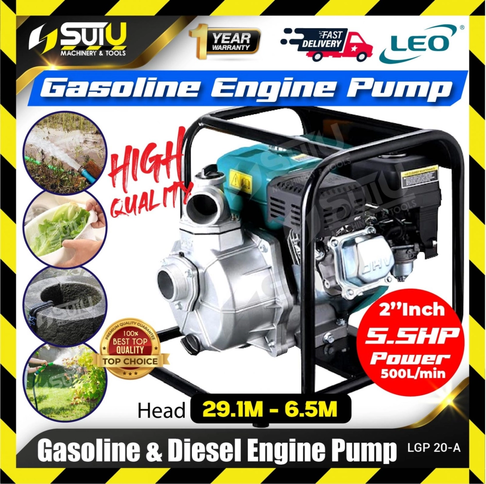 LEO LGP20-A / LGP20A 163CC 5.5HP Gasoline & Diesel Engine Pump