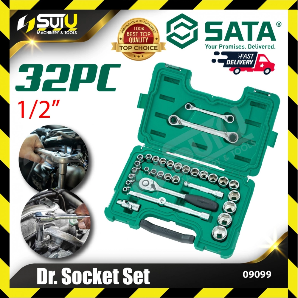 SATA 09099 32PCS 1/2" Dr Socket Set