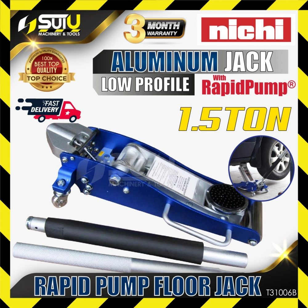 NICHI T31006B 1.5 Ton / 1.5Ton Low Profile Rapid Pump Floor Jack
