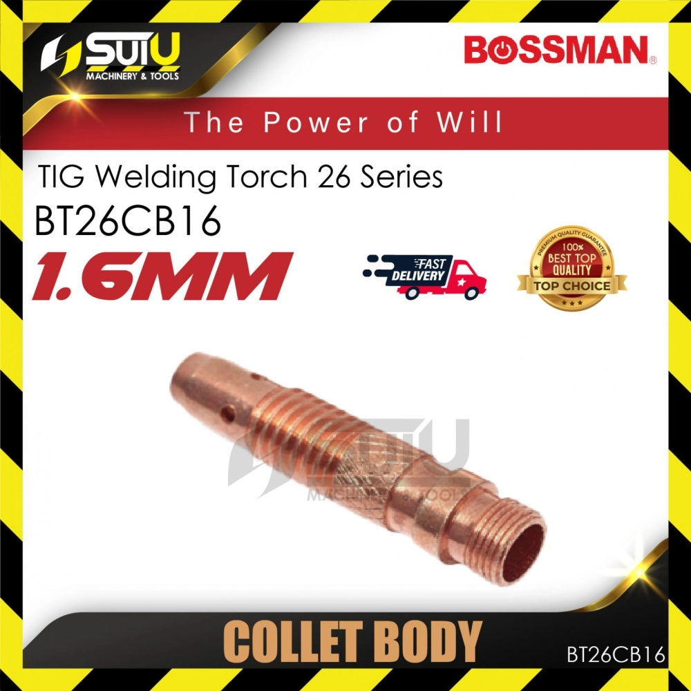 BOSSMAN BT26CB16 1.6MM TIG Welding Torch 26 Series Collet Body