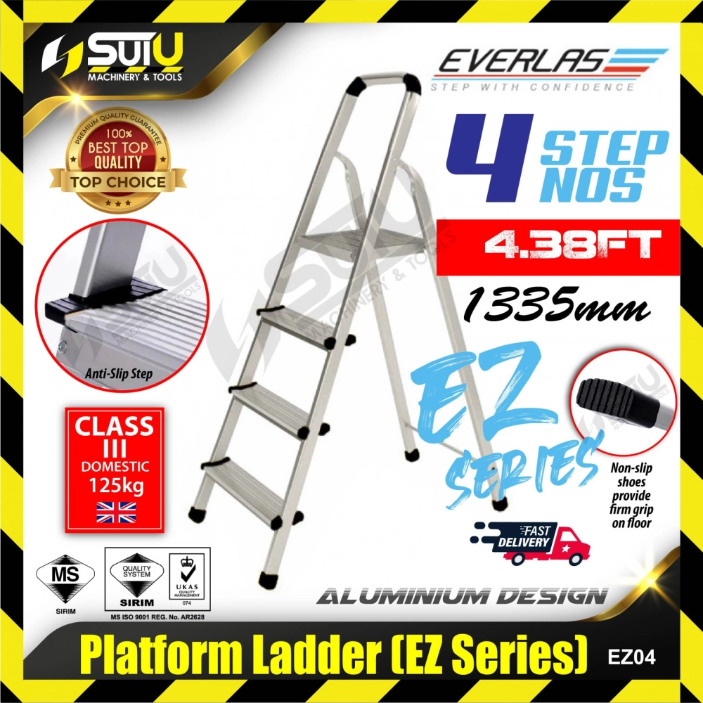 EVERLAS EZ04 4 Steps 1335MM EZ-Series Aluminum Platform Ladder