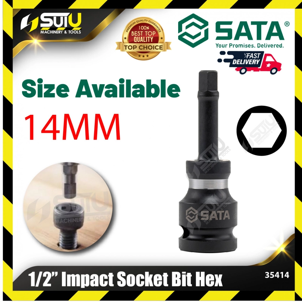 SATA 35414 14MM 1/2" Impact Socket Bit Hex