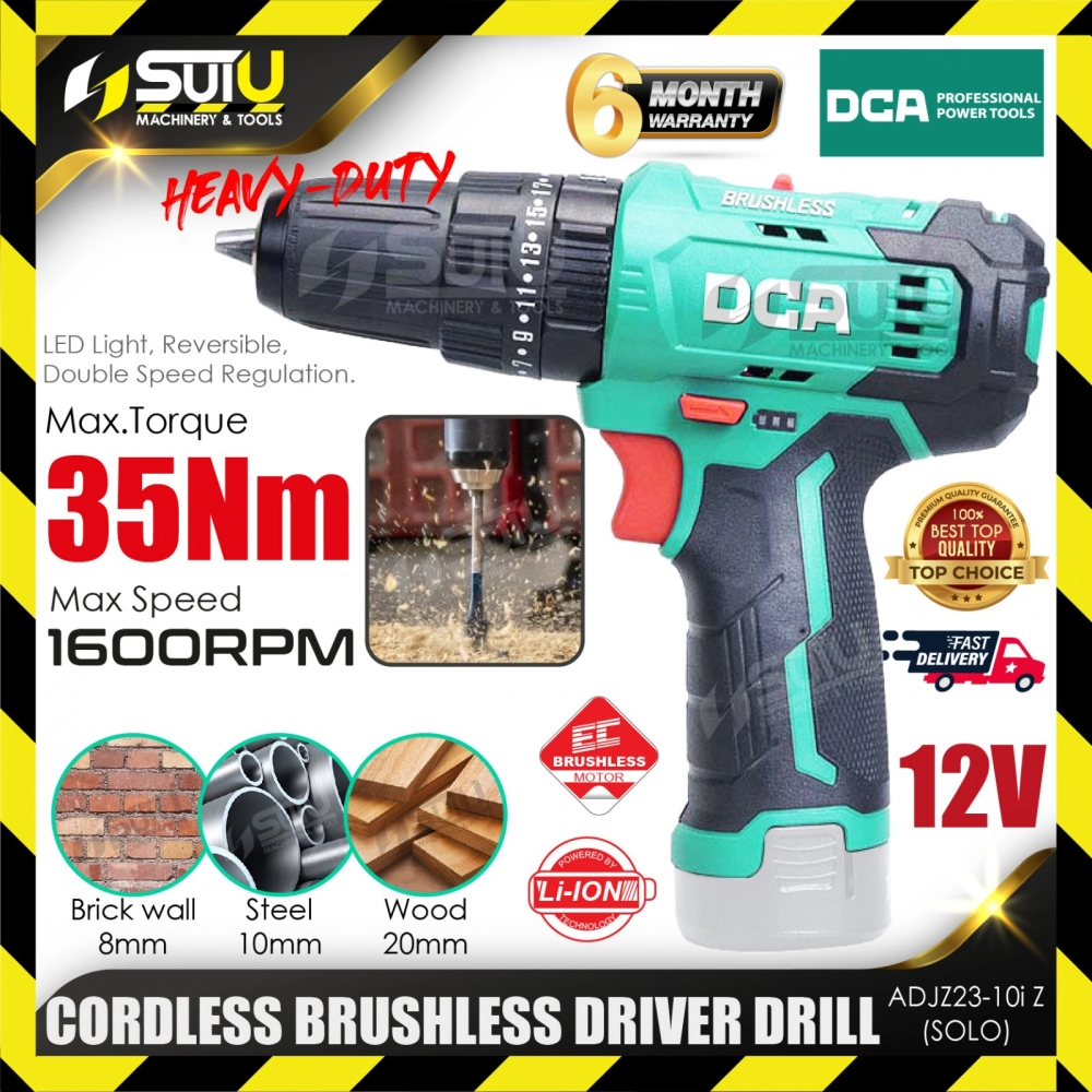 DCA ADJZ23-10I / ADJZ23-10IZ 12V 35NM Brushless Cordless Driver Drill / Hammer Drill (SOLO - No Battery & charger)