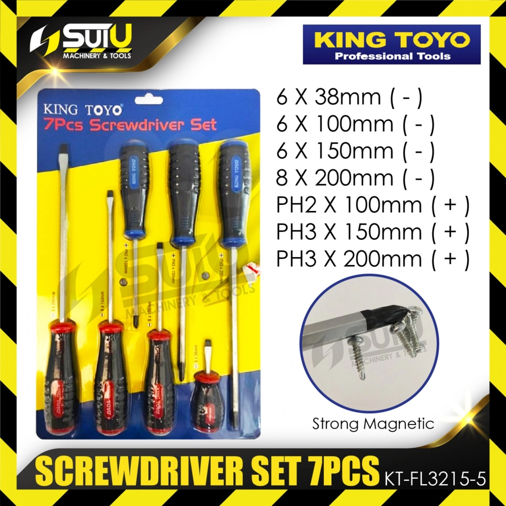 KING TOYO KT-FL3125-5 7PCS Screwdriver Set