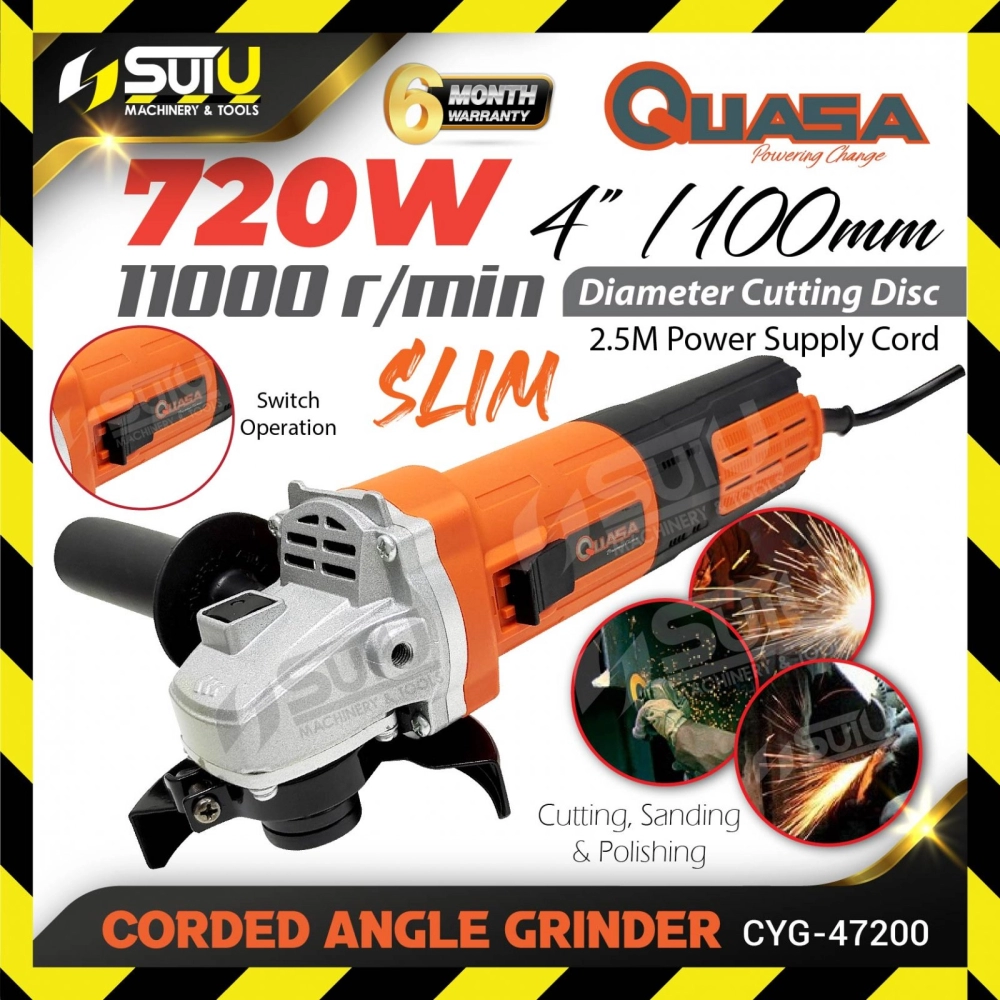QUASA CYG-47200 4"/100MM Corded Angle Grinder 720W 11000RPM