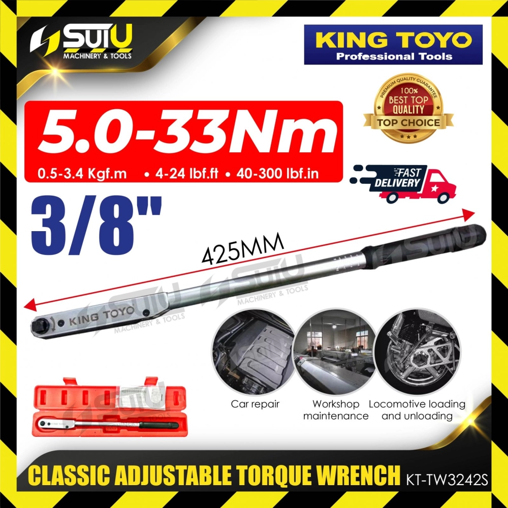 KING TOYO KT-TW3242S 3/8" 5-33NM Classic Adjustable Torque Wrench