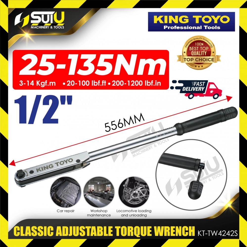 KING TOYO KT-TW4242S 1/2" 25-135NM Classic Adjustable Torque Wrench