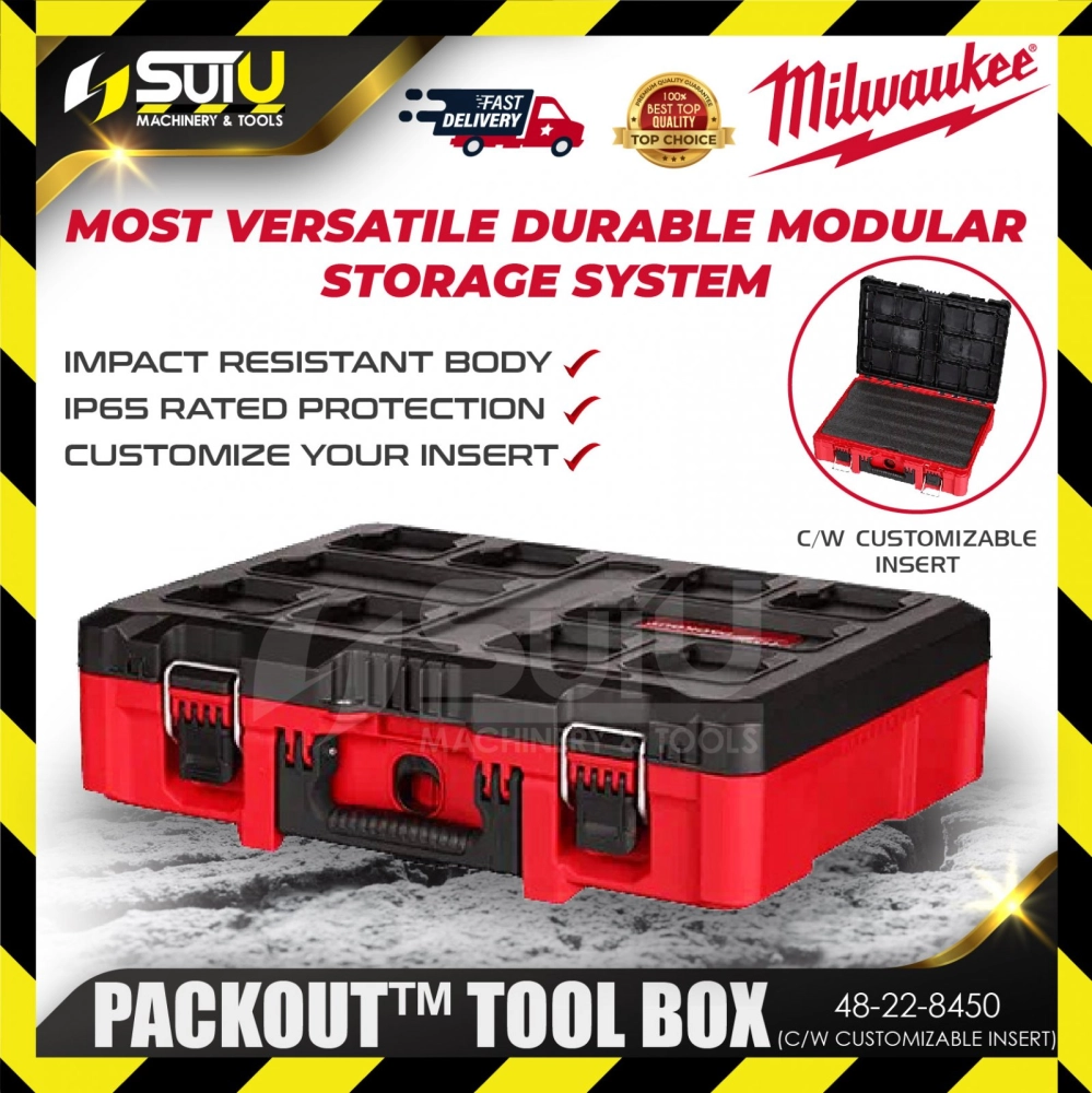 MILWAUKEE 48-22-8450 PACKOUT™ Tool Box c/w Foam Insert