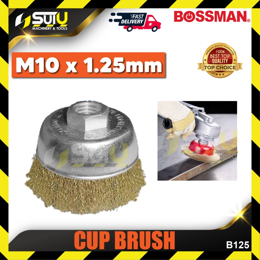 BOSSMAN B125 M10 x 1.25MM Brass Cup Brush