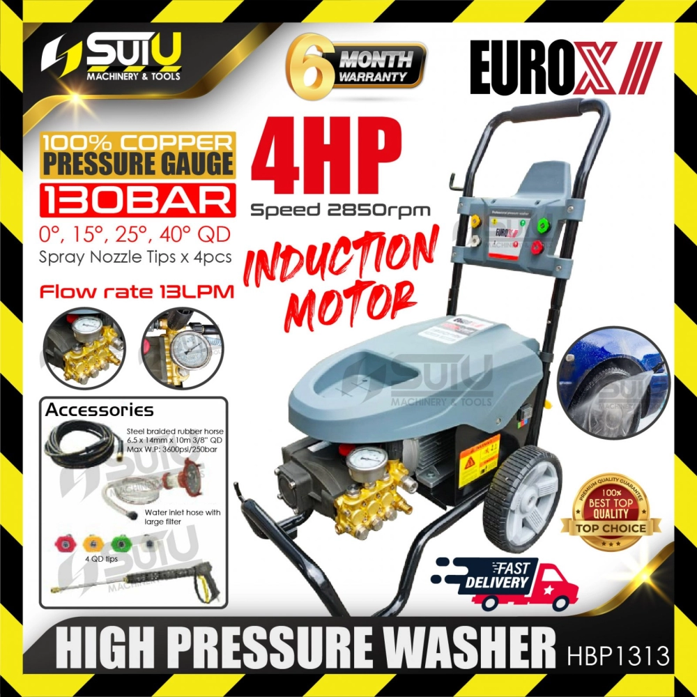 EUROX HBP1313 4HP 130Bar High Pressure Washer / Cleaner / Water Jet 3.0kW 2850RPM