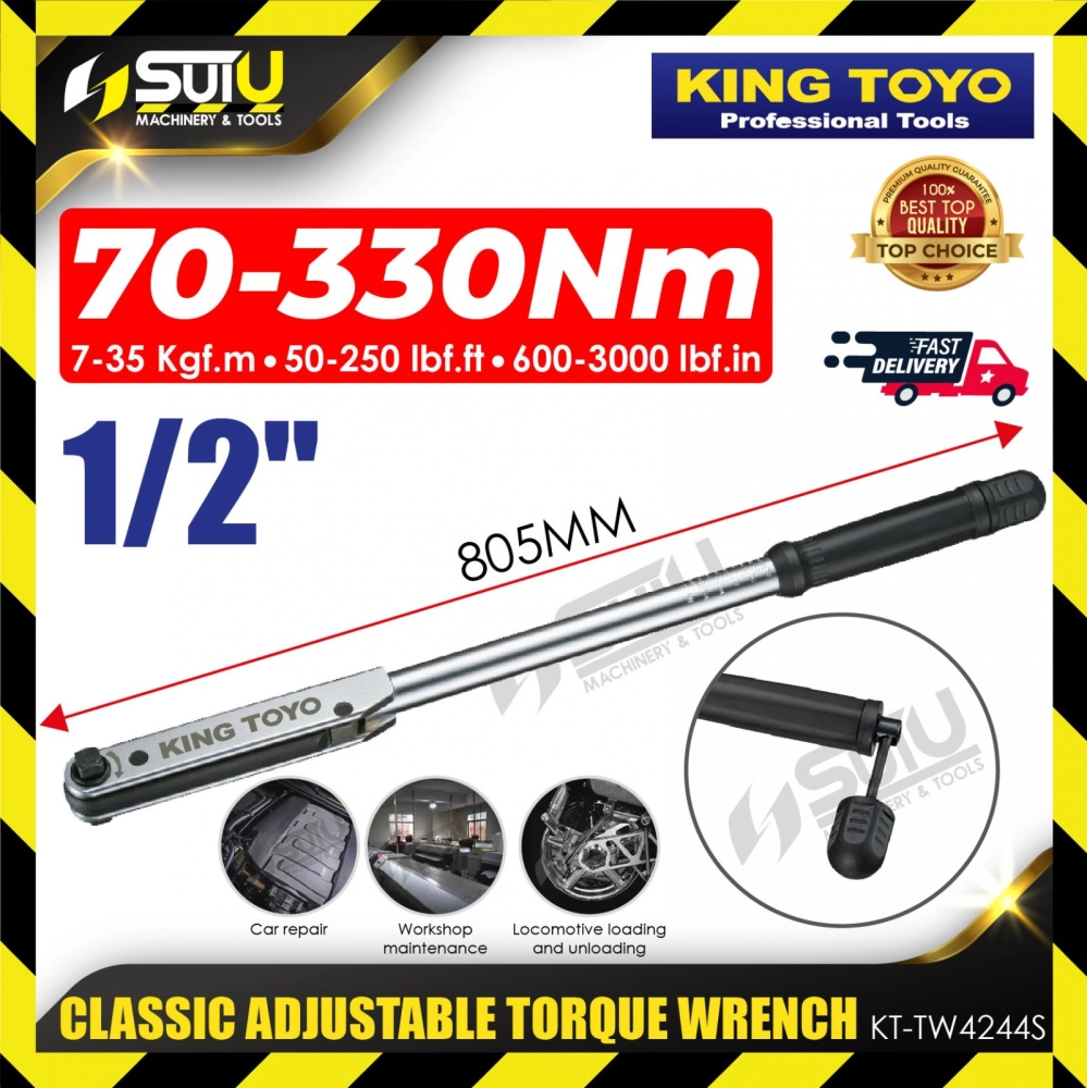 KING TOYO KT-TW4244S 1/2" 70-330NM Classic Adjustable Torque Wrench