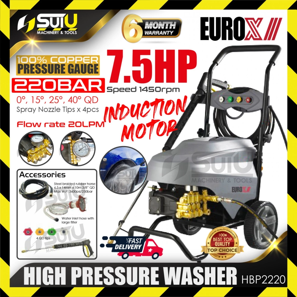 EUROX HBP2220 7.5HP 220Bar High Pressure Washer / Cleaner 5.5kW 1450RPM