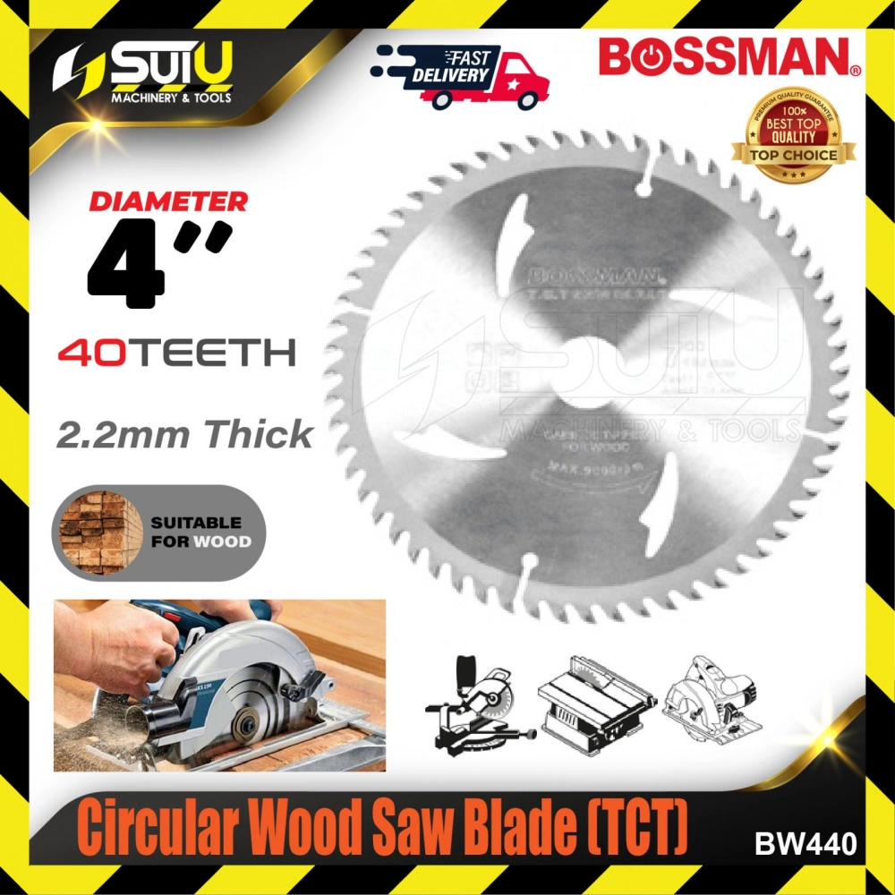 BOSSMAN BW440 1PCS 4" 40T Circular Wood Saw Blade (TCT)