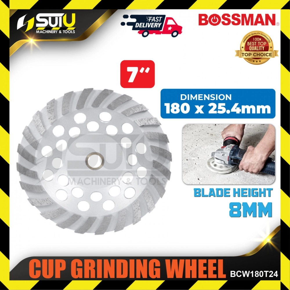 BOSSMAN BCW180T24 7" /180MM Cup Grinding Diamond Cutting Wheel