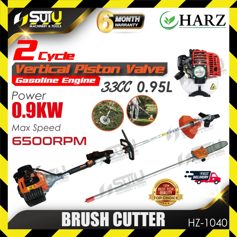 HARZ HZ-1040 / HZ1040 33CC Gasoline Engine Brush Cutter 0.9kW 6500RPM