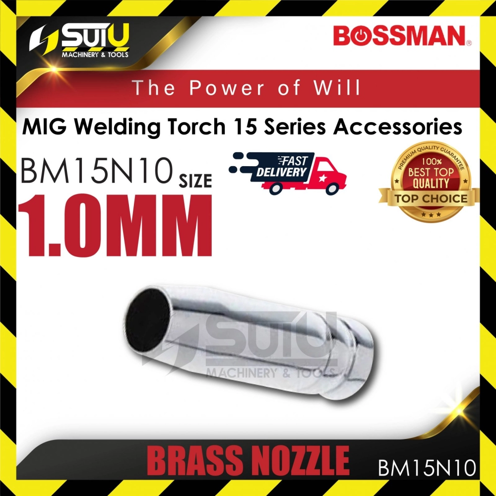 BOSSMAN BM15N10 1PCS 1.0MM Brass Nozzle (MIG Welding Torch 15 Series Accessories)
