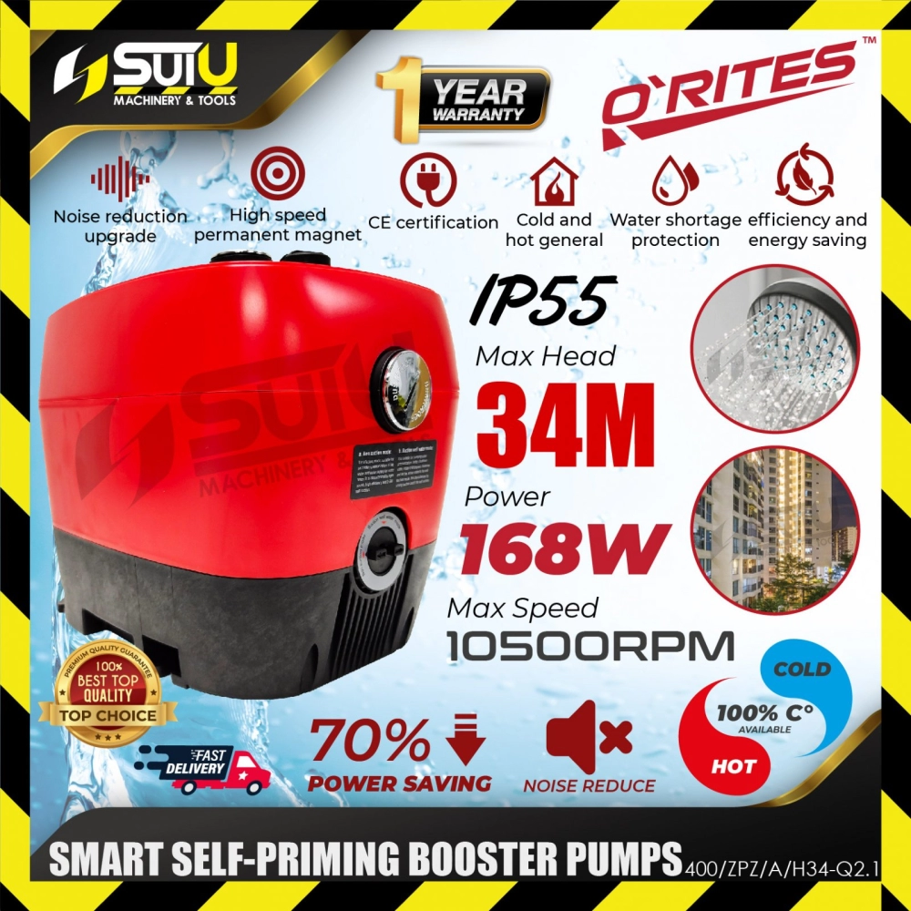O'RITES / ORITES 400/ZPZ/A/H34-Q2.1 24+24V Smart Self-Priming Booster Pump / Water Pump 168W 10500RP