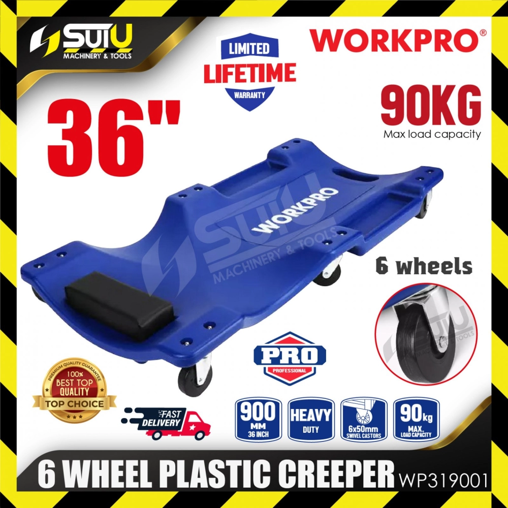 WORKPRO WP319001 36" 6 Wheels Plastic Creeper (Max Load : 90kg)